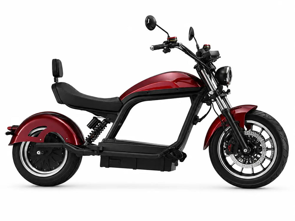 E-Chopper 6.0 Premium in rot mit Straßenzulassung 45 km/h Seitenansicht